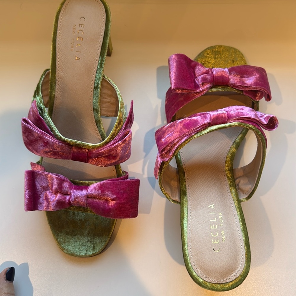 Cecelia shoes. Size 10M pink and green